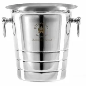 Secchiello Acciaio Inox logo "Bottiglieria del Massimo"